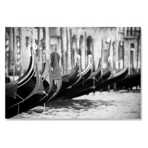 Tablou Canvas - Gondole, Venetia, Italia, Alb negru