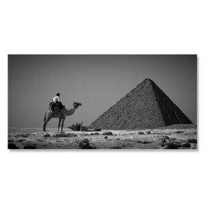 Tablou Canvas - Privind inapoi, Egipt, Piramida, Alb-negru