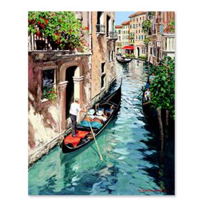 Tablou Canvas - Canal in oras, gondola, Retro, Venetia, Italia