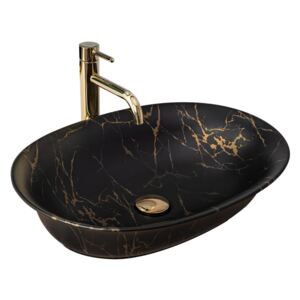 Lavoar Roma Negru Marble mat ceramica sanitara – 56 cm