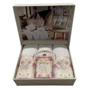 Prosoape de bucătărie FLORA, 3 buc Alb / White Set (3x 30x50 cm)