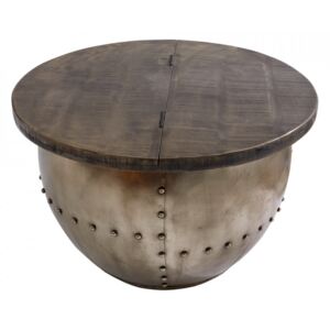 Masuta de cafea gri din lemn de mango si metal 68 cm Drump Invicta Interior