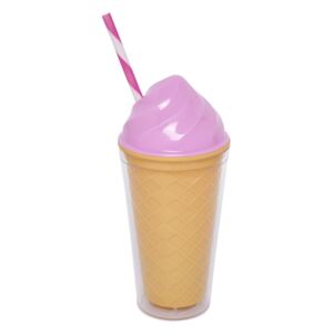 Pahar cu pereți dubli Sunnylife Ice Cream, 470 ml, roz