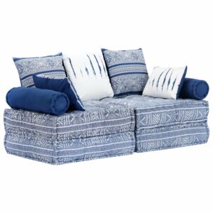 Canapea extensibilă modulară cu 2 locuri, indigo, textil