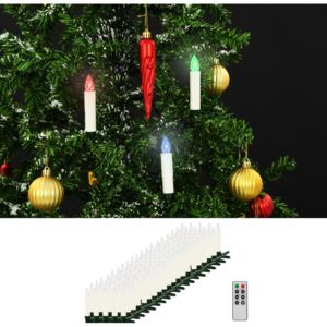 Lumânări Crăciun LED wireless cu telecomandă 100 buc. RGB