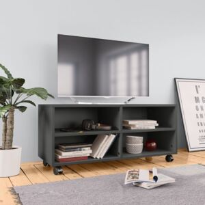 Comodă TV cu rotile, gri, 90x35x35, PAL