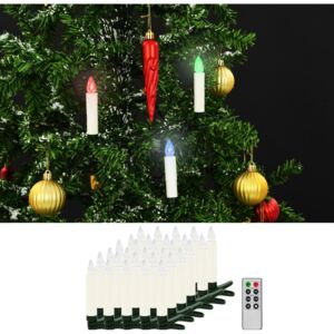 Lumânări Crăciun LED wireless cu telecomandă 30 buc. RGB