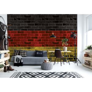 Fototapet - German Flag Brick Wall Texture Vliesová tapeta - 312x219 cm