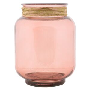 Vază din sticlă reciclată Mauro Ferretti Rope Florero, roz deschis