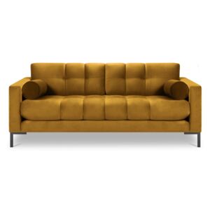 Canapea cu țesătură de catifea Cosmopolitan Design Bali, galben
