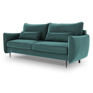Canapea extensibilă cu spațiu de depozitare Cosmopolitan Design Vermont, verde petrol