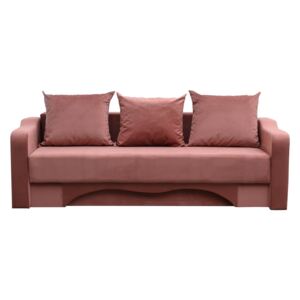 Canapea extensibilă cu spatiu depozitare Amias Catifea Dusty Pink
