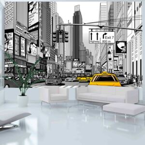 Fototapet - Yellow Cabs In Nyc 450x270 cm