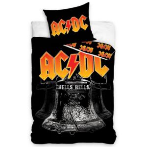 Lenjerie bumbac AC/DC Hells Bells, 140 x 200 cm, 70 x 90 cm