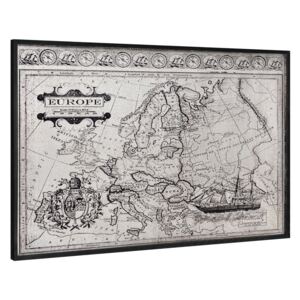 Design fotografie de perete pe placa de aluminiu Modell 1 - Harta Europei, 80x120x3,8cm, cu rama lemn
