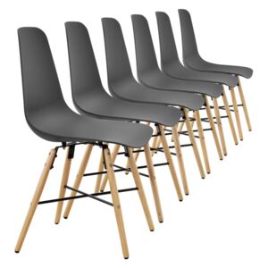 Set 6 scaune design - 85,5 x 46 cm, forma sezut scoica - gri