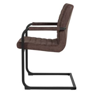 Set 6 scaune bucatarie, en.casa, 86 x 60 cm, piele sintetica, forma ergonomica, maro inchis