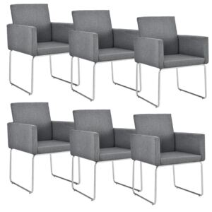 Set 6 scaune design- gri inchis