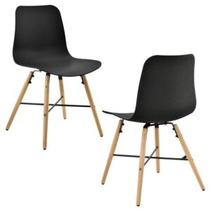 Set design Brügge 2 scaune - 80 x 44,5cm, forma sezut scoica, - negru