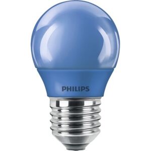 Bec albastru LED Philips E27 3,1W, glob G45, durata viata 10.000 h