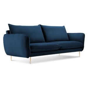 Canapea cu tapițerie din catifea Cosmopolitan Design Florence, albastru închis
