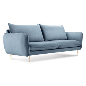 Canapea cu tapițerie din catifea Cosmopolitan Design Florence, albastru pal