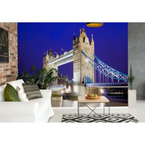 Fototapet - London Tower Bridge At Night Vliesová tapeta - 208x146 cm