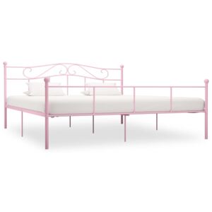 Cadru de pat, roz, 180 x 200 cm, metal
