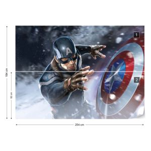 Fototapet - Marvel Captain America Vliesová tapeta - 254x184 cm