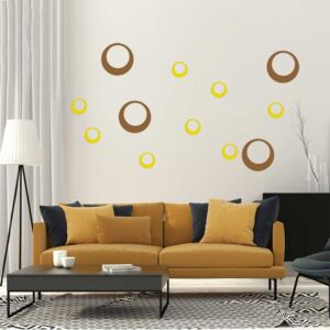 GLIX Decorative circles - autocolant de perete Maro și galben 60 x 40 cm