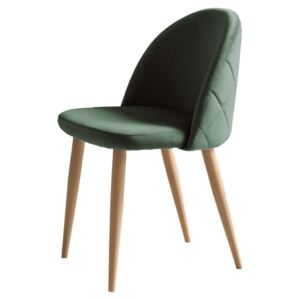 Set de 2 scaune Venza, catifea, verde