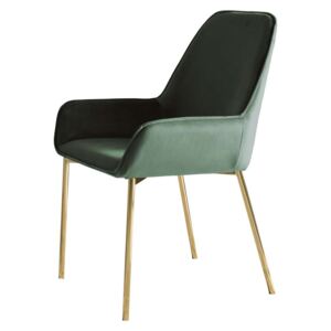Set de 2 scaune Belleza, catifea, verde