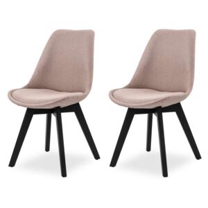 Set de 2 scaune design retro Paris, textil, roz