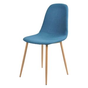 Set de 4 scaune dining Revel, textil, albastru