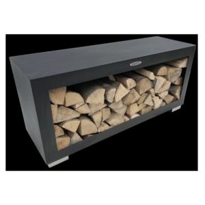Cutie din oțel pentru depozitarea lemnelor Remundi, lățime 119 cm, negru