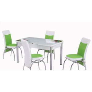 Set Masa Extensibila cu 4 scaune, Elt 83,verde,masa ext.170x80cm