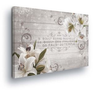 Tablou - Vintage with White Flowers II 4 x 30x80 cm