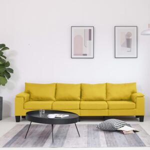 Canapea cu 4 locuri, galben, material textil