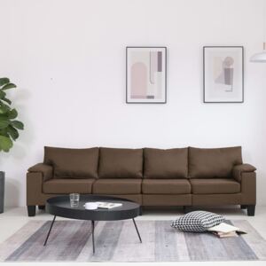 Canapea cu 4 locuri, maro, material textil
