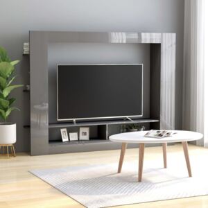 Comodă TV, gri lucios, 152 x 22 x 113 cm, PAL
