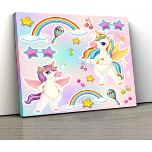 Tablou Canvas Copii - Unicorn Party 1 - 30x50cm (80,00 Lei)