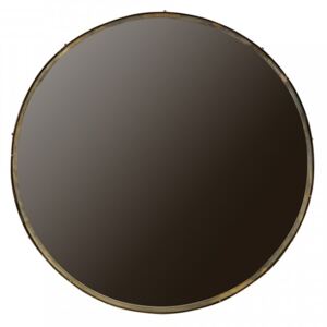 Oglinda rotunda din metal si alama antichizata 100 cm Lauren XXL Woood