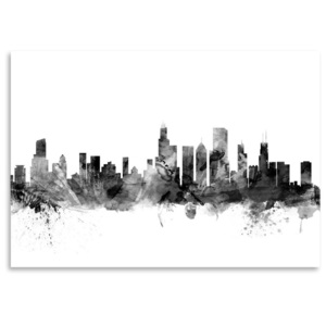 Poster Americanflat Chicago Illinois Skyline, 42 x 30 cm