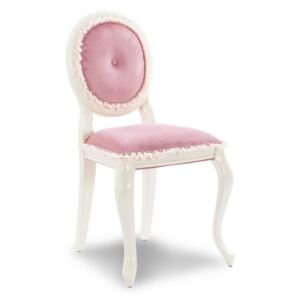 Scaun cu înveliș roz Dream Chair Pink, alb