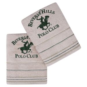 Set 2 prosoape baie din bumbac, Beverly Hills Polo Club 204 Bej, 50 x 90 cm