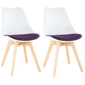 Set 2 buc, scaun, alb/violet, DAMARA