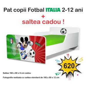 Pat copii Start Fotbal Italia 2-12 ani cu saltea cadou