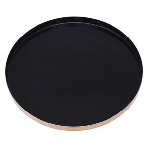 Platou Velvet din metal negru cu auriu 17 cm