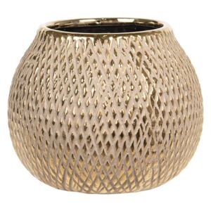 Vaza decorativa ceramica auriu Ø 15 cm x 12 cm