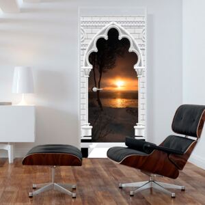 Fototapet pentru u?ă Bimago - Gothic arch and sunset + adeziv gratuit 90x210 cm
